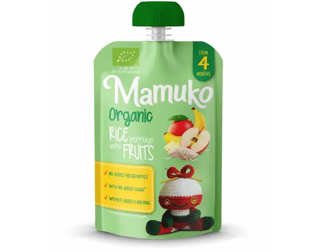 Porridge de orez cu fructe, eco-bio 100g Mamuko