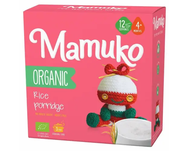 Porridge din orez eco-bio, 4+ luni, 200g Mamuko