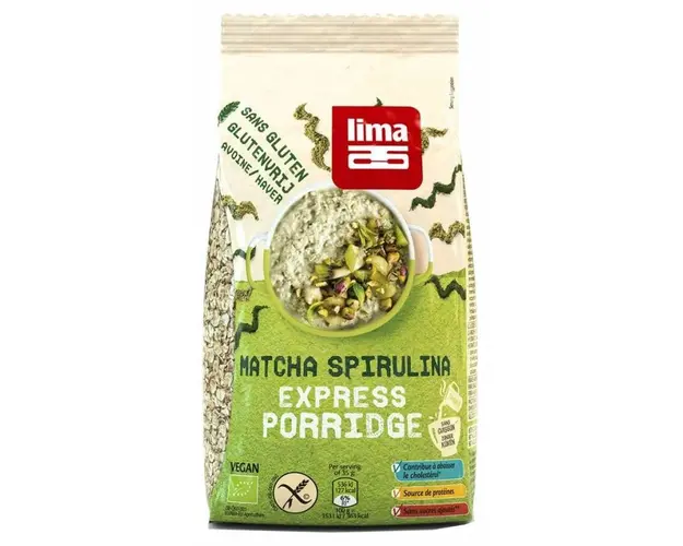 Porridge Express cu matcha si spirulina fara gluten, eco-bio, 350g -