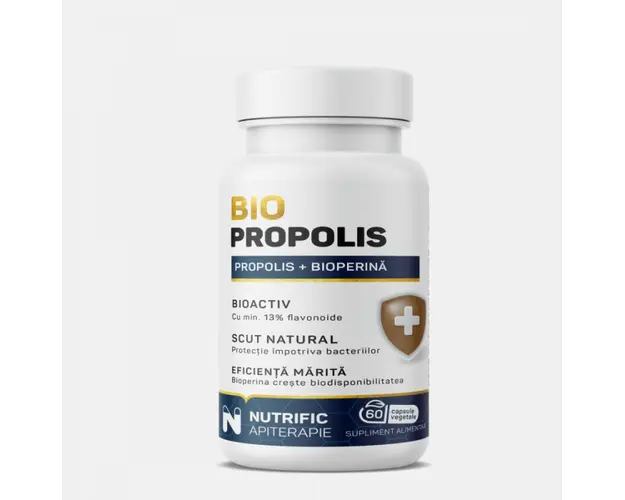 PROPOLIS ACTIVAT CU BIOPERINA, 60 capsule vegetale, NUTRIFIC