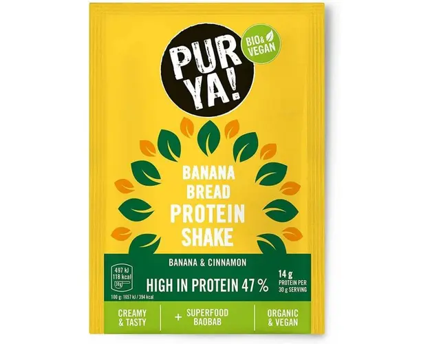 Pulbere pentru shake proteic cu banane si scortisoara, 47% proteina,