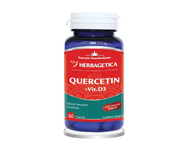 Quercetin + Vitamina D3, 60 capsule - Herbagetica