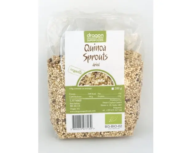 Quinoa alba - germinata si uscata - 200g - ECO-BIO - DRAGON SUPERFOODS