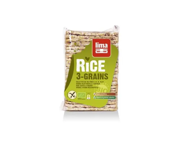 Rondele de orez expandat cu 3 cereale eco-bio 130g - Lima
