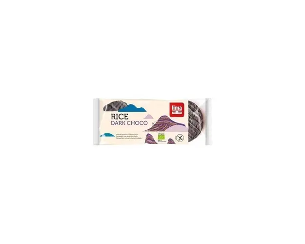 Rondele din orez expandat cu ciocolata neagra, eco-bio, 100g - Lima