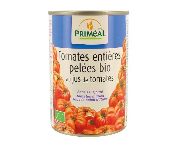 Rosii intregi fara coaja in suc propriu, ECO-BIO 400g, Primeal