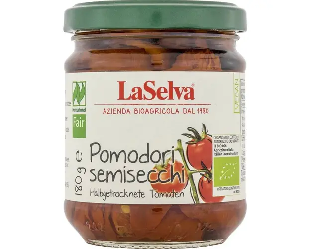 Rosii semiuscate in ulei de masline extravirgin, eco-bio, 180 g,