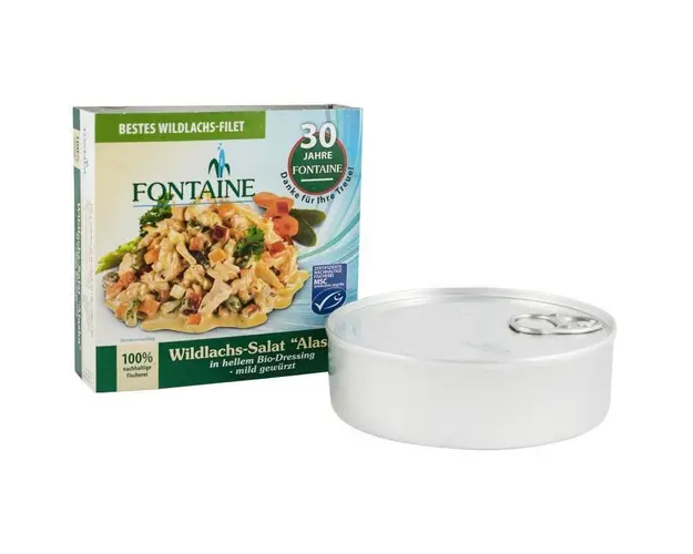 Salata de somon salbatic Alaska in sos alb, eco-bio, 200g - Fontaine