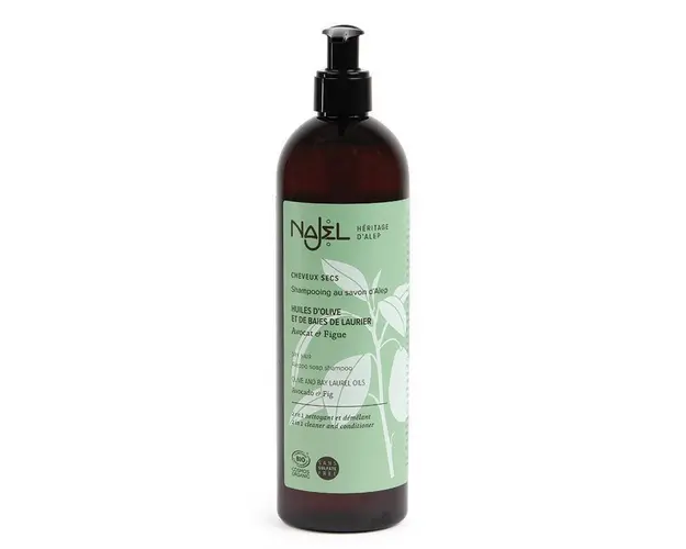 Sampon bio 2 in 1 cu sapun de Alep, pentru par uscat - 500ml Najel
