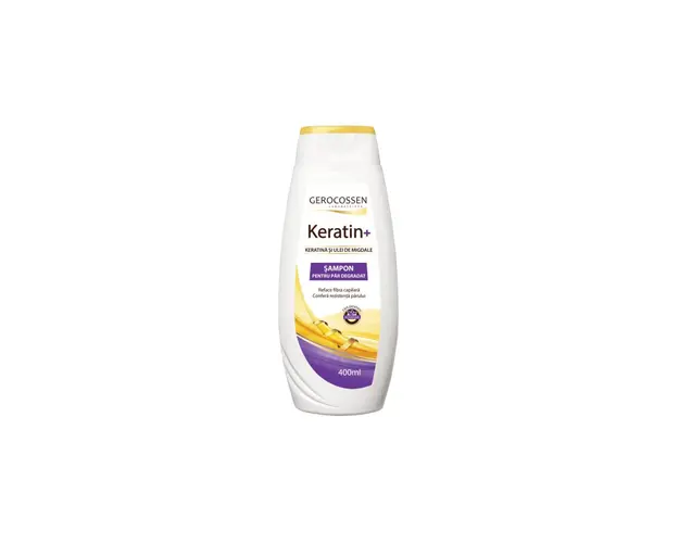 Sampon cu keratina si ulei de migdale pentru par degradat, Keratin+,