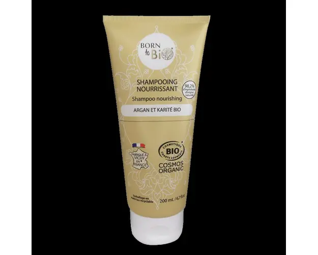 Sampon spumant nutritiv cu Argan si Shea, eco-bio, 200ml - Born to Bio