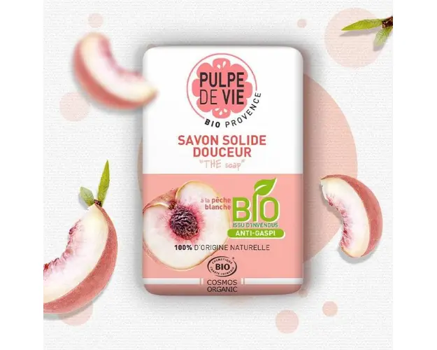 Sapun cu piersici albe, 100g - PULPE DE VIE