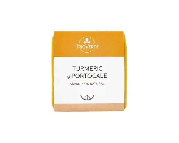 Sapun natural cu turmeric si portocale, 110g - Trio Verde