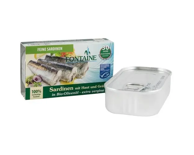 Sardine in ulei de masline extravirgin, 120g - Fontaine