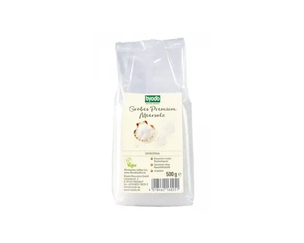 Sare de Atlantic neiodata grunjoasa, eco-bio, 500g - Byodo