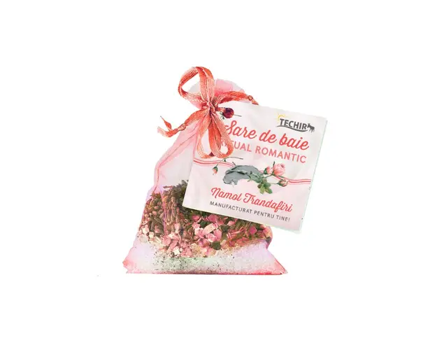 SARE DE BAIE RITUAL ROMANTIC CU TRANDAFIRI SI NAMOL, 63gr - TECHIR
