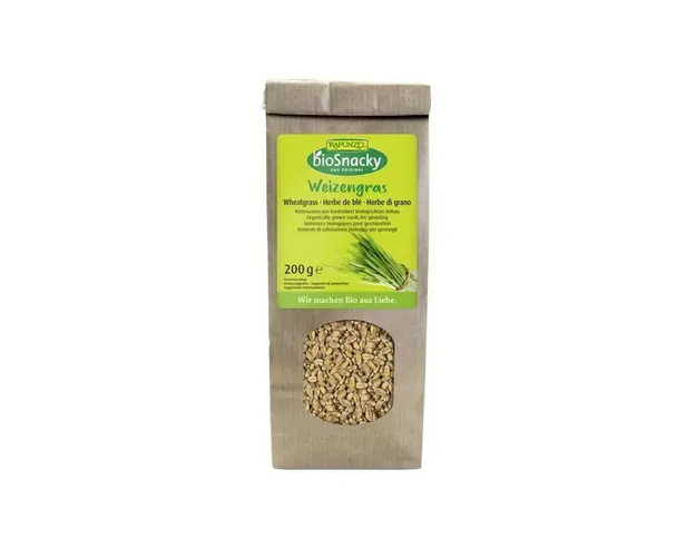 Seminte de iarba de grau pentru germinat, BioSnacky, 200g - Rapunzel