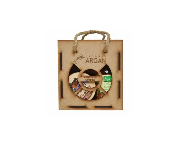 Set cadou cutie lemn Crema argan + Ulei argan + Sapun cu ulei de