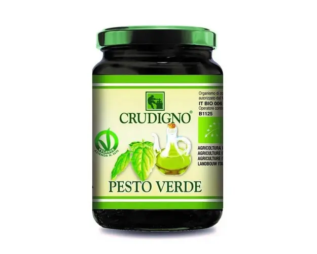 Sos pesto verde cu busuioc, eco-bio, 130g - Crudigno
