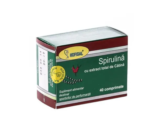 Spirulina 500mg Extract de Catina 40cps - Hofigal