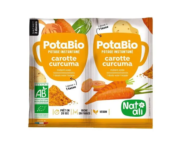 Supa instant cu morcovi, turmeric si legume Eco-Bio 2 x 8.5g - Nat-ali