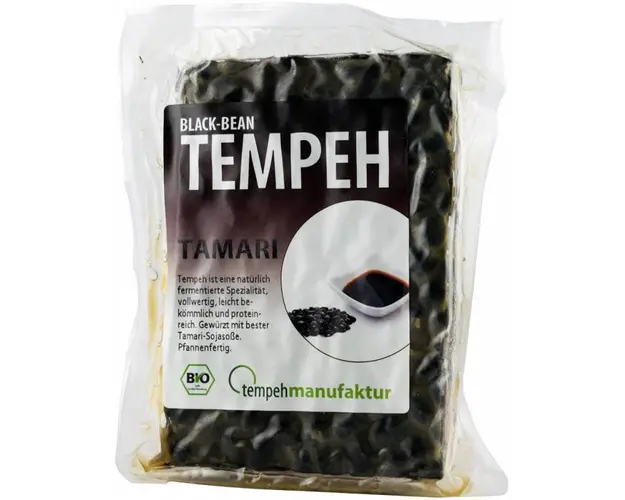 Tempeh din fasole neagra cu sos Tamari eco-bio, 200g TEMPEHMANUFAKTUR