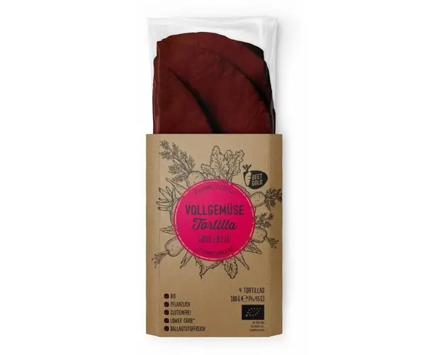 Tortilla de legume, cu sfecla rosie, eco-bio, 180 g, Volllecker