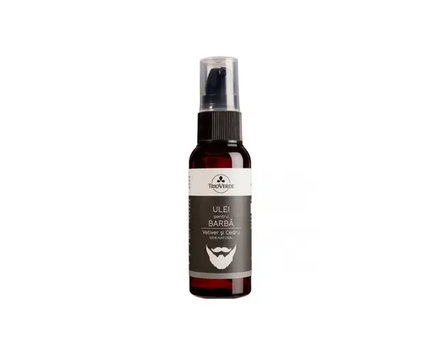 Ulei pentru barba cu Vetiver si Cedru, 50ml - Trio Verde