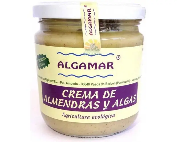 Unt de migdale cu alge raw eco-bio 180g - Algamar