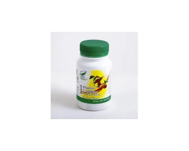 Vitamina C, cu Maces si Acerola cu Aroma Zmeura, 1000mg, 60cpr -