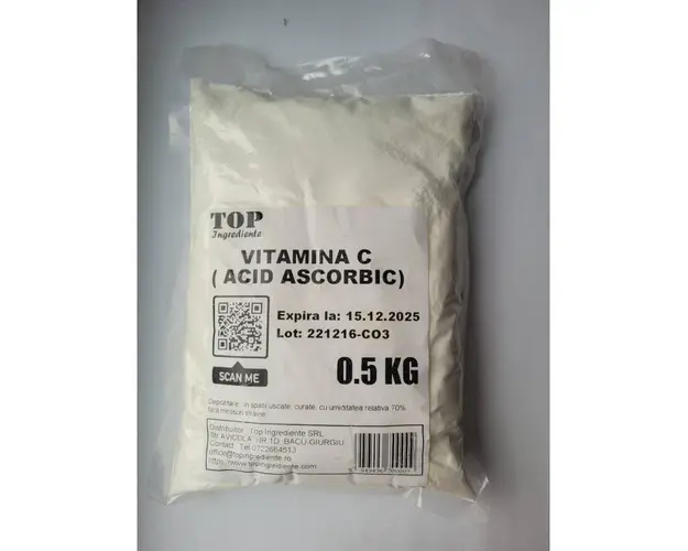 Vitamina C pulbere, 500g - Top Ingrediente