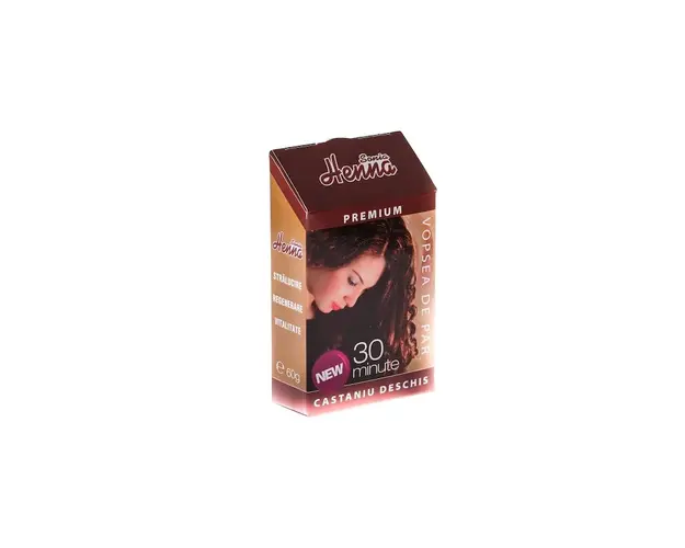 Vopsea de par cu henna, nuanta castaniu deschis, 30 minute - 60g -