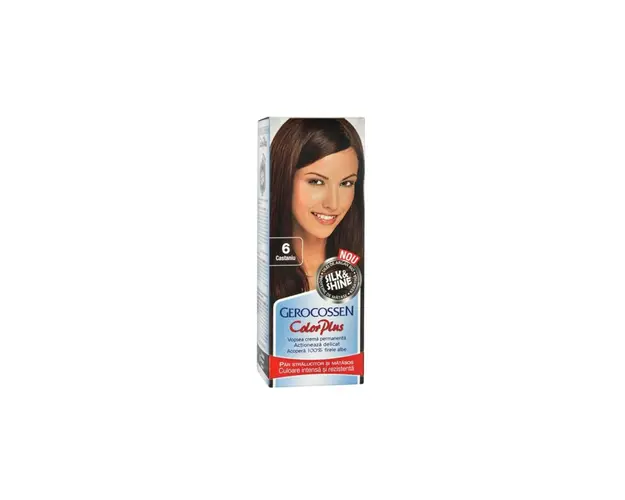Vopsea de par, nuanta 6 castaniu, Color Plus, 50g - Gerocossen