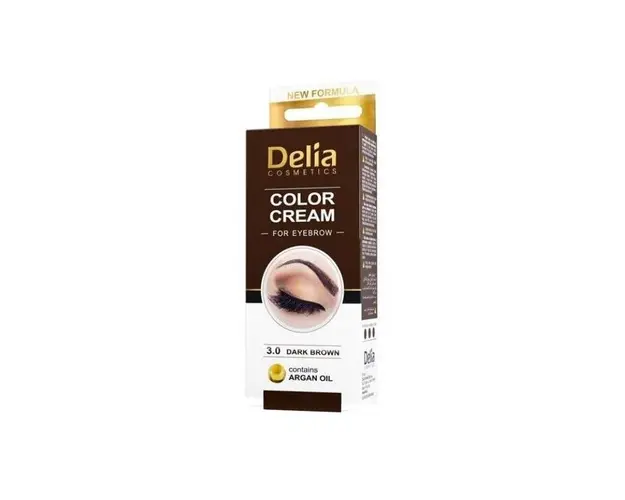 Vopsea sprancene ulei argan 3.0 maro inchis 15ml - DELIA COSMETICS
