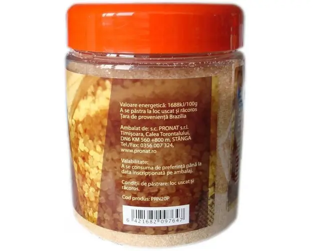 Zahar brun din trestie nerafinat, 400g - Pronat