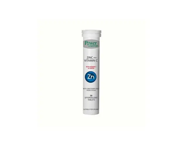 Zinc + Vitamina C 500 mg, cu indulcitor din stevia, 20 tablete
