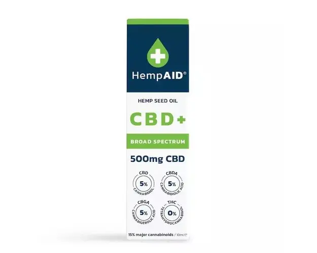 Ulei de canepa cu 500mg CBD, 500mg CBDA, 500mg CBGA, broad spectrum, natural, 10ml | HempAID