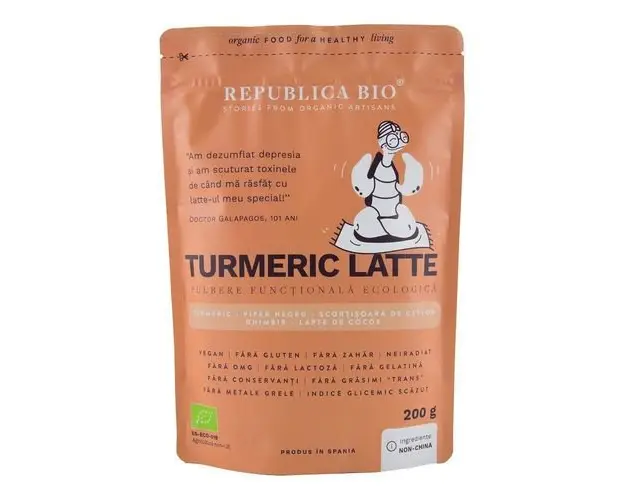 Turmeric Latte, Pulbere Functionala, 200g ECO| Republica BIO