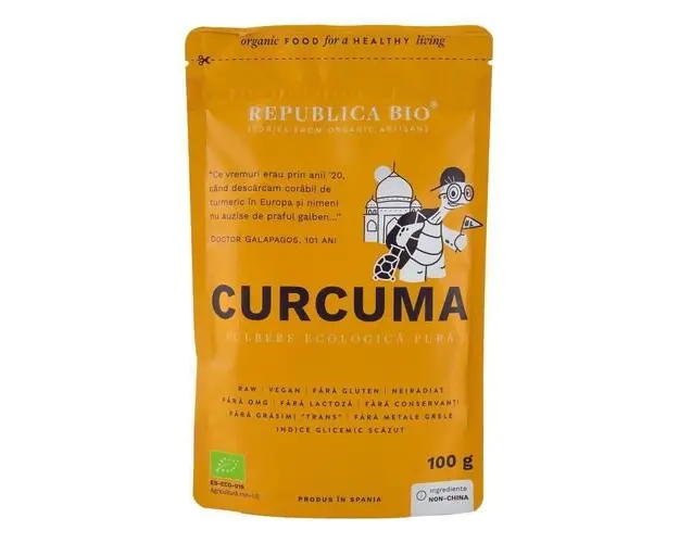 Curcuma, Pulbere Pura,100g ECO| Republica BIO
