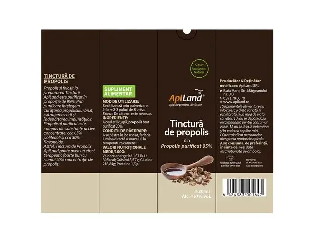 Tinctura de propolis purificat 95% Spray | ApiLand