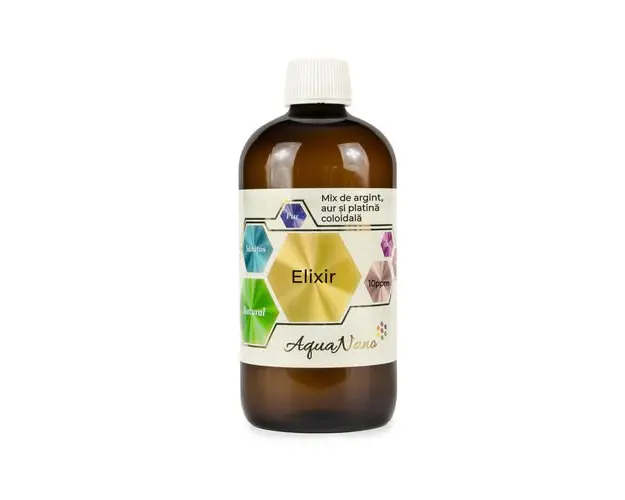 Elixir, Mix de Aur, Argint si Platina Coloidala 10ppm, 500ml | AquaNano