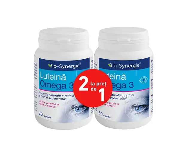 Pachet 1+1 GRATIS Luteina Omega-3, 30cps moi | Bio-Synergie Activ