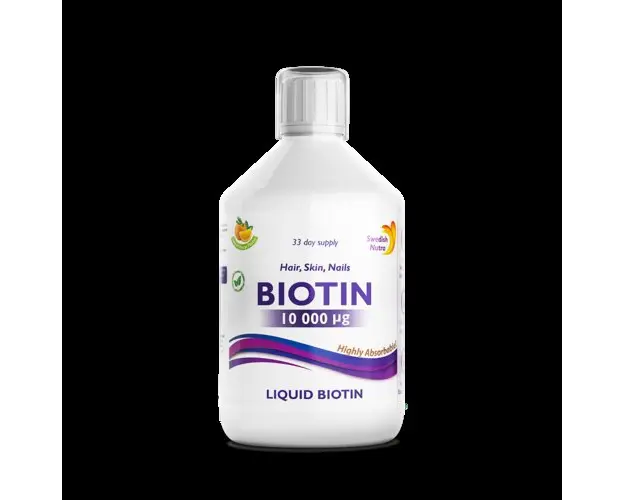 Biotina Lichida 10.000mcg pentru Frumusete si Energie - Super Concentrat  Calitate Premium, 500 ml | Swedish Nutra