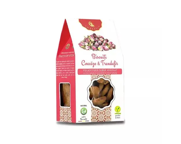 Biscuiţi vegani cu coacaze şi trandafiri, fara zahar, 130g | Ambrozia