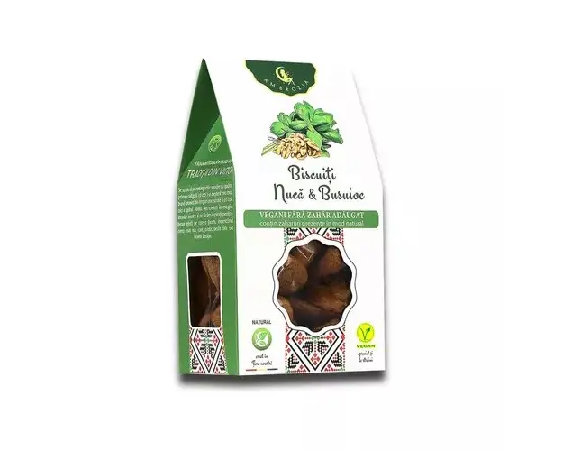 Biscuiţi vegani cu nuca şi busuioc, fara zahar, 130g | Ambrozia