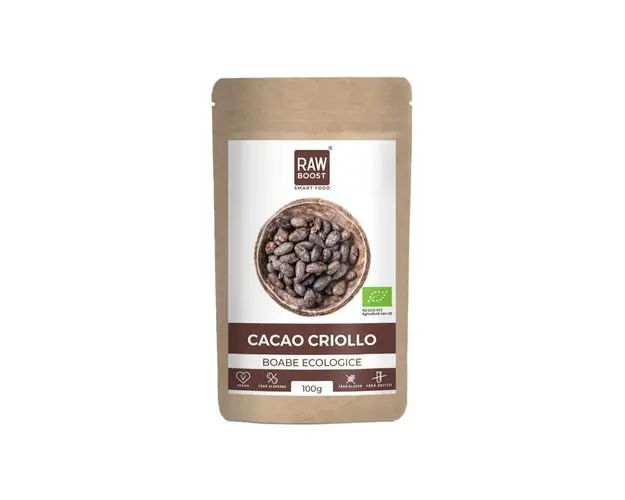 Cacao Criollo Boabe ECO - Sursa de Antioxidanti, Minerale, Vitamine | Rawboost