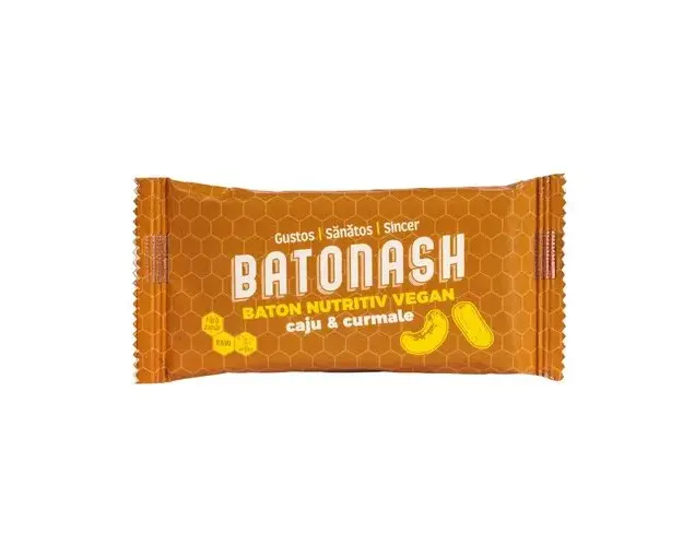 Baton Nutritiv Vegan - Caju si Curmale, 50g | Batonash