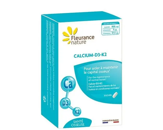 CALCIUM-D3-K2 - Supliment alimentar, 60 comprimate | Fleurance Nature