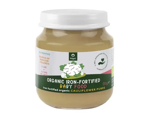 Piure de Conopida Bio cu Adaos de Fier Organic, 4+ Luni, 120 g | Nôgel.