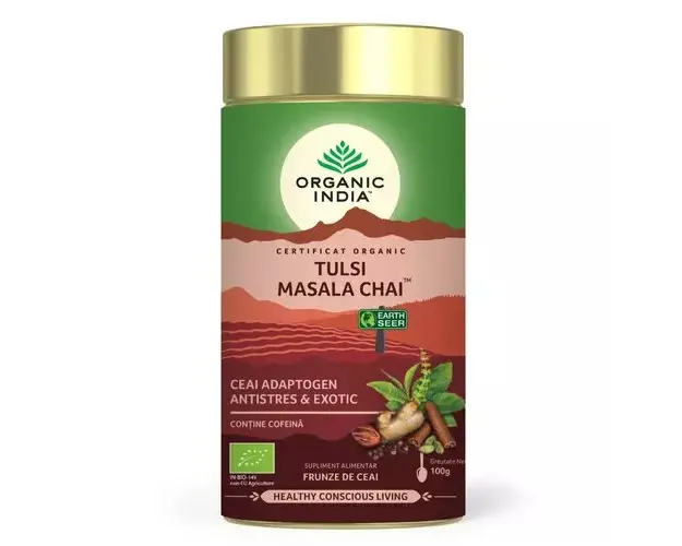 Ceai Tulsi Masala Chai, Antistres & Regenerant 100g ECO| Organic India